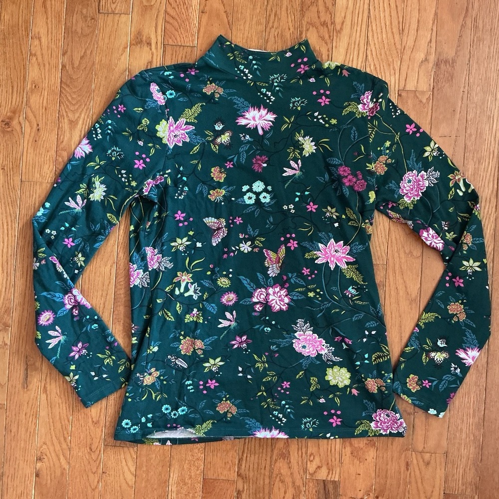 Anthropologie Maeve Printed Turtleneck Top size Large